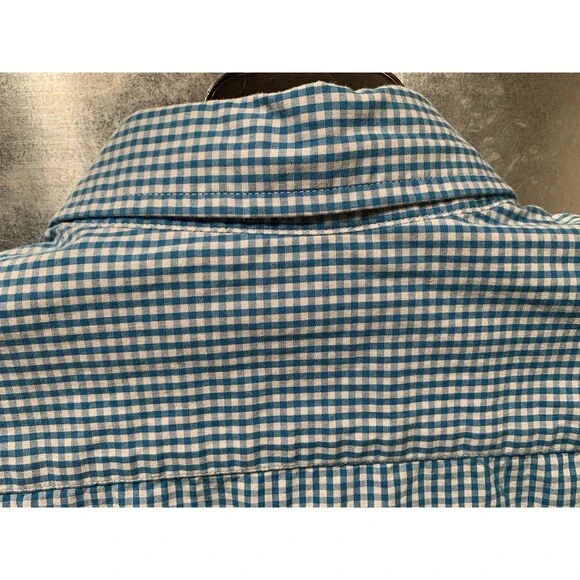 J. Crew 100% Cotton Blue Gingham Medium Slim-16" Collar-42" Chest Button Down - Picture 3 of 14
